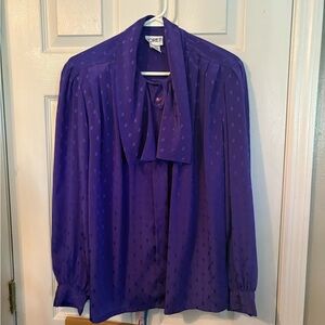 Purple Blouse with‎ Tie Neck